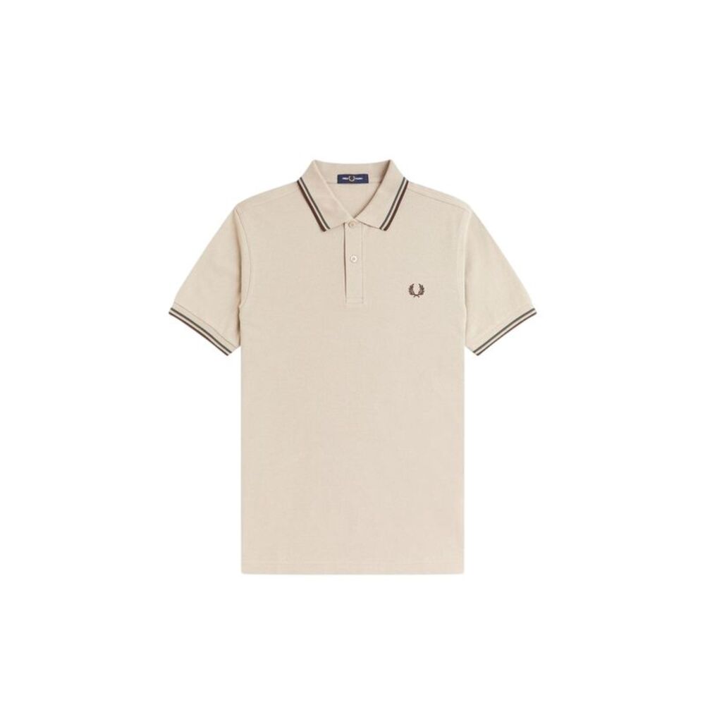 Fred Perry Mens Twin Tip Polo Shirt / Warm Beige